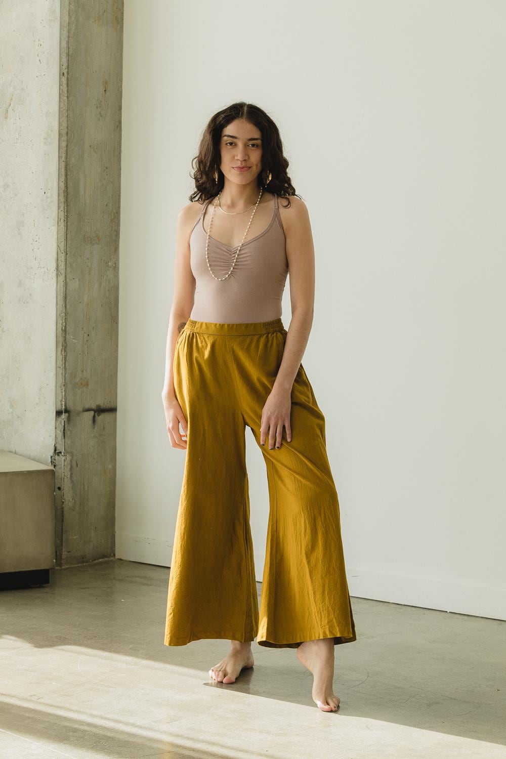 Saras Pants - Cotton wide leg pants with pockets - Breezy colorful