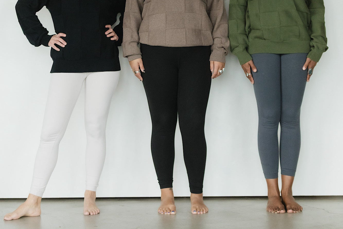 Sundara Leggings - organic cotton high waisted ankle length leggings - yoga leggings - natural fiber leggings