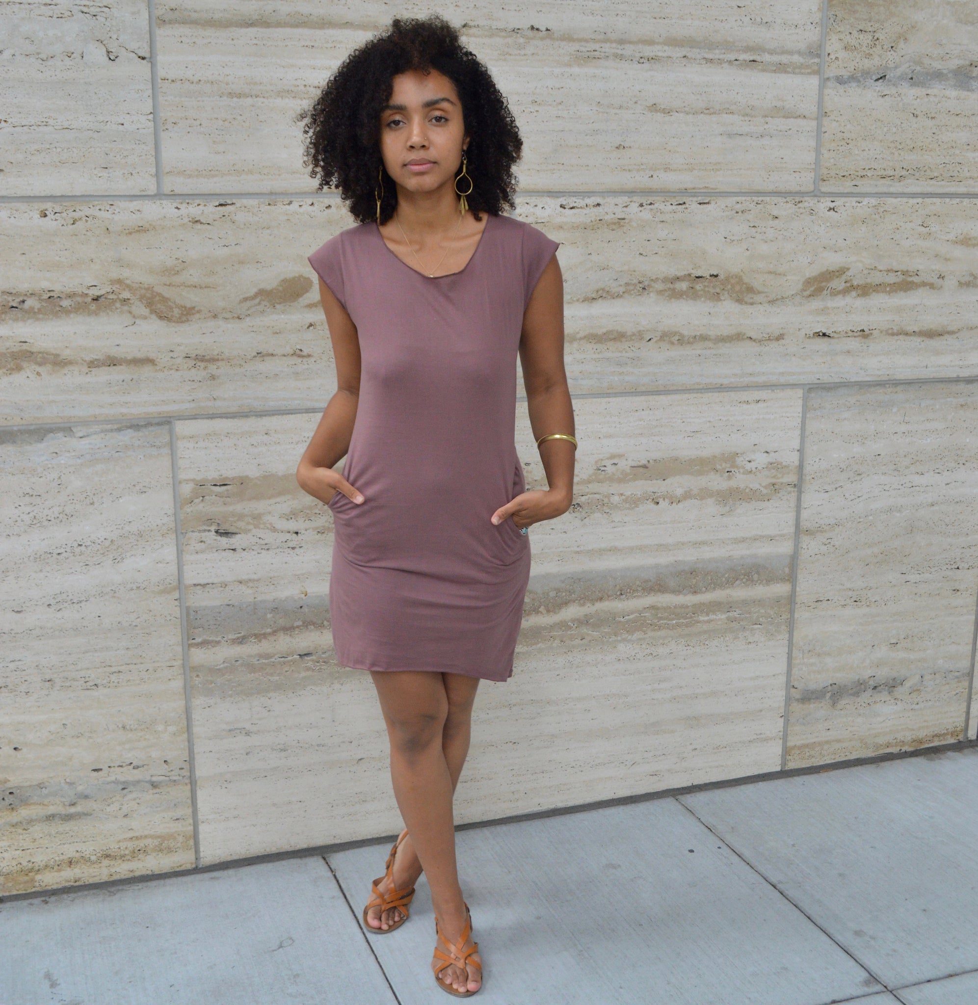 T-shirt dress Maria Dress cap sleeve dress with pockets