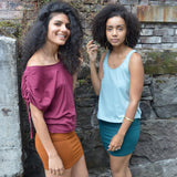 ShanTee - organic cotton dolman sleeve t-shirt - **new longer version** drawstring sleeve t-shirt