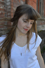 Organic cotton V-tee with front and back V neck - plain organic cotton t-shirt - the perfect layer!