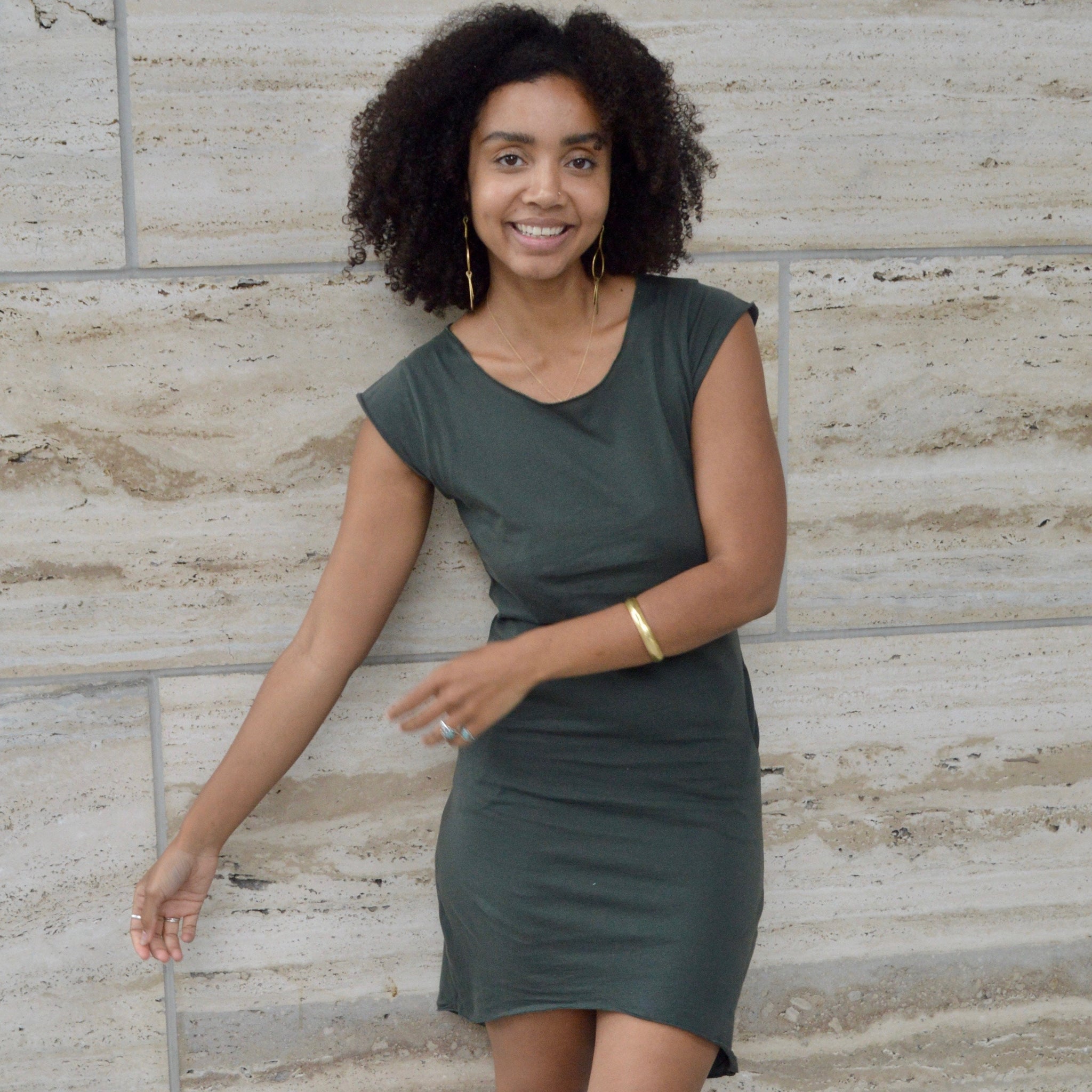 T-shirt dress - Maria Dress - cap sleeve dress with pockets - organic cotton summer dress with pockets