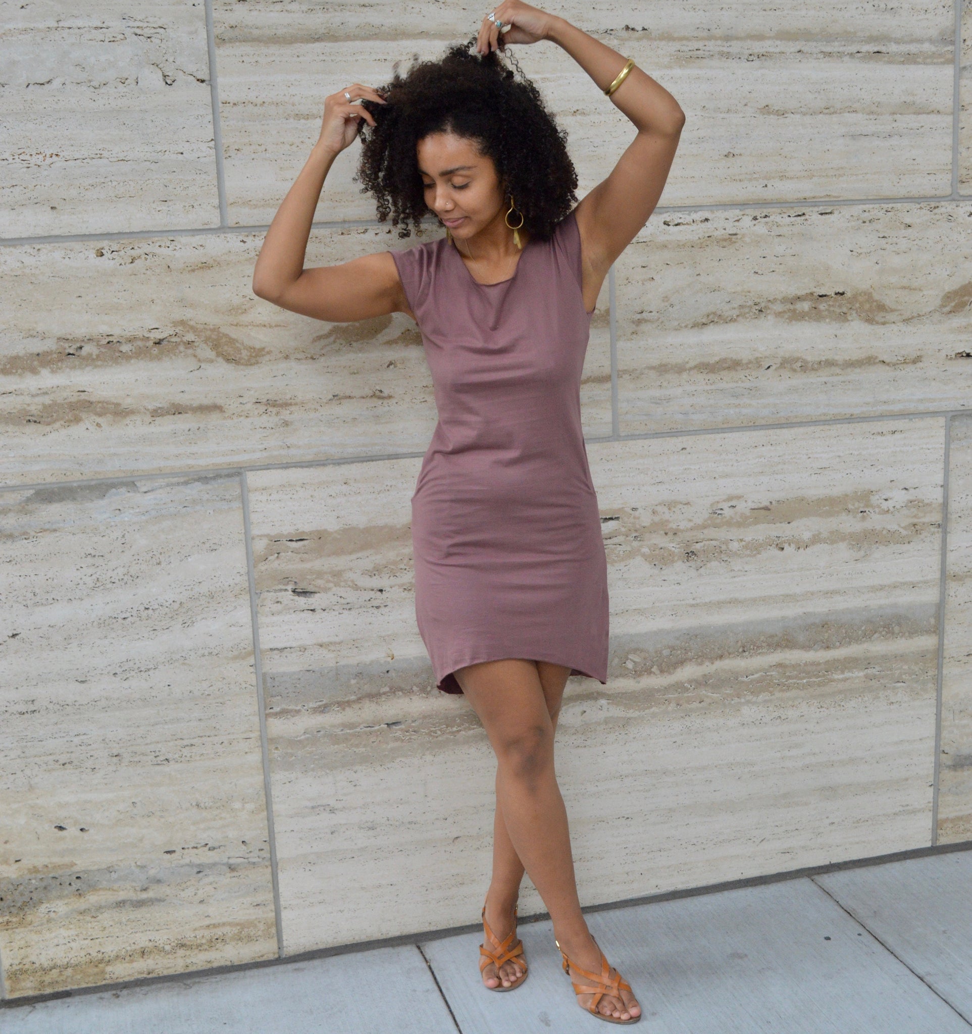 T-shirt dress - Maria Dress - cap sleeve dress with pockets - organic cotton summer dress with pockets