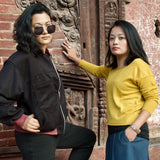 Pranjali Jacket - Fully lined wool jacket with zipper and pockets - wool bomber jacket with patch pockets