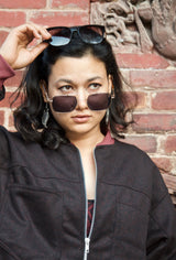Pranjali Jacket - Fully lined wool jacket with zipper and pockets - wool bomber jacket with patch pockets