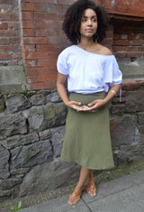 Bell Skirt- convertible skirt/dress - roll over waist skirt - organic cotton skirt