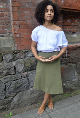 Bell Skirt- convertible skirt/dress - roll over waist skirt - organic cotton skirt