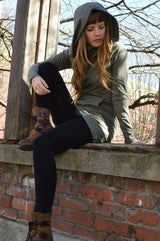 Nomad dress -*new colors* hooded cowl dress with pocket- made from 100% organic cotton jersey