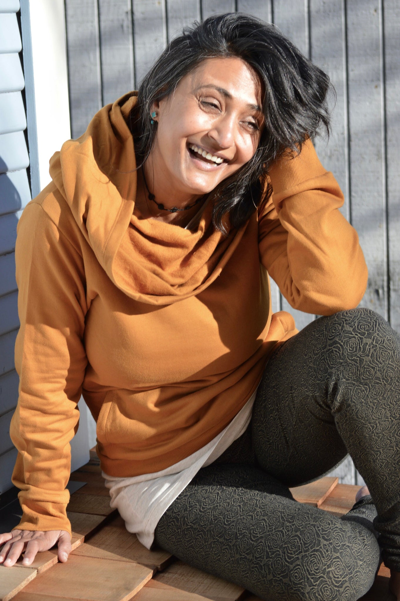 Lotus Sweatshirt - organic cotton hooded cowl sweatshirt