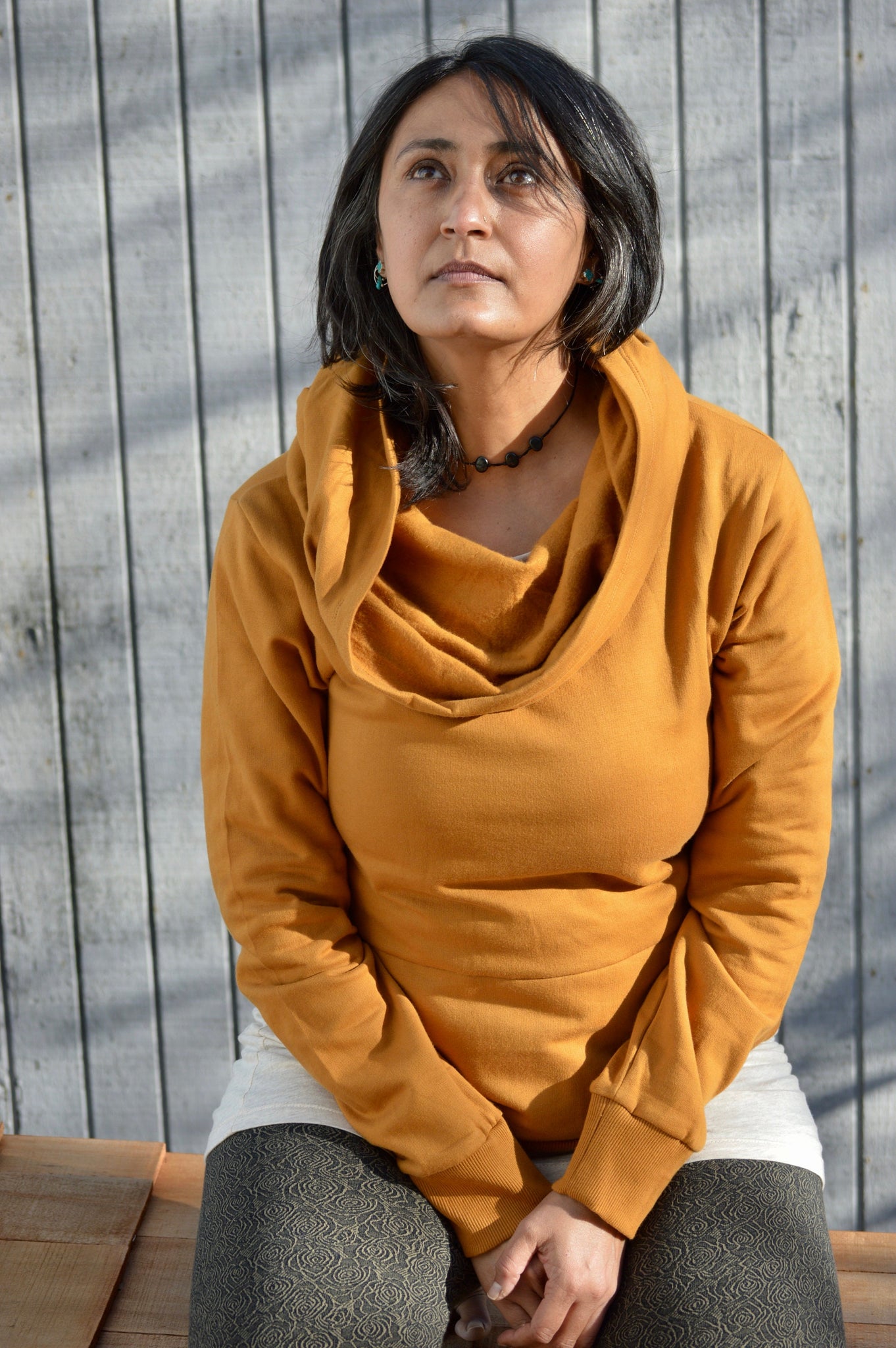 Lotus Sweatshirt - organic cotton hooded cowl sweatshirt