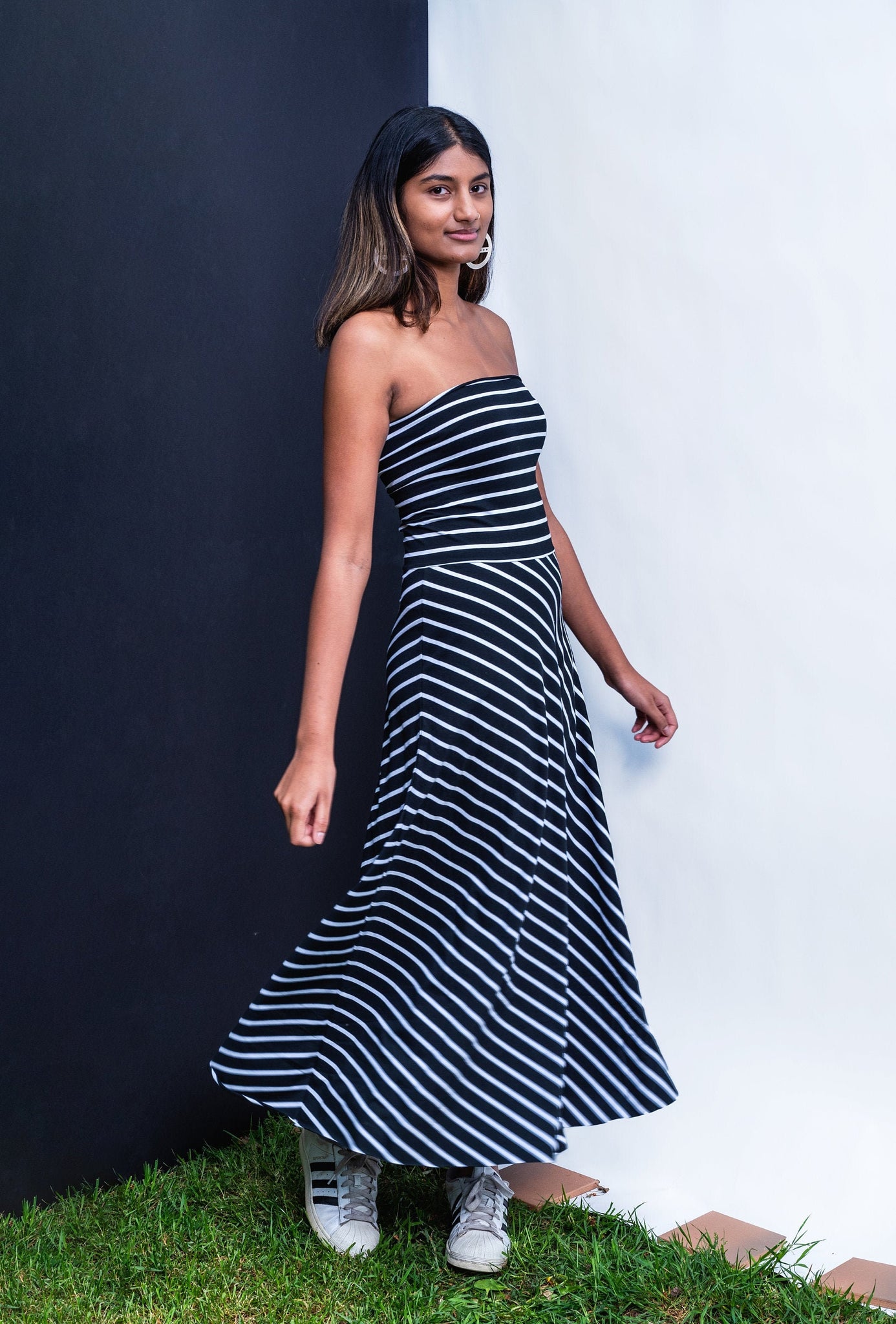 Cebra Skirt - Black and White Stripped Freedom Skirt - Convertible Maxi Skirt/Dress
