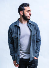 Jean Shirt- Button Down Unisex shirt made from 100% organic cotton jaquard