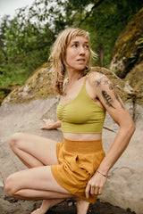 Piedra Shorts- Organic Cotton Shorts: Mid Length with pockets