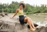 Long Shorts - knee length high waisted shorts with pockets - organic cotton shorts