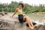 Long Shorts - knee length high waisted shorts with pockets - organic cotton shorts
