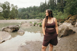 Long Shorts - knee length high waisted shorts with pockets - organic cotton shorts
