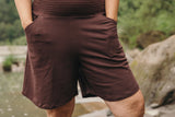 Long Shorts - knee length high waisted shorts with pockets - organic cotton shorts