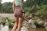 Ruched reversible mini skirt - high waisted mini skirt - two in one mini skirt