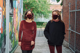Bordeaux Velvet Face Mask - pack of 2 red velvet organic cotton face masks - fun and festive facemask