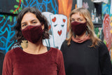 Bordeaux Velvet Face Mask - pack of 2 red velvet organic cotton face masks - fun and festive facemask