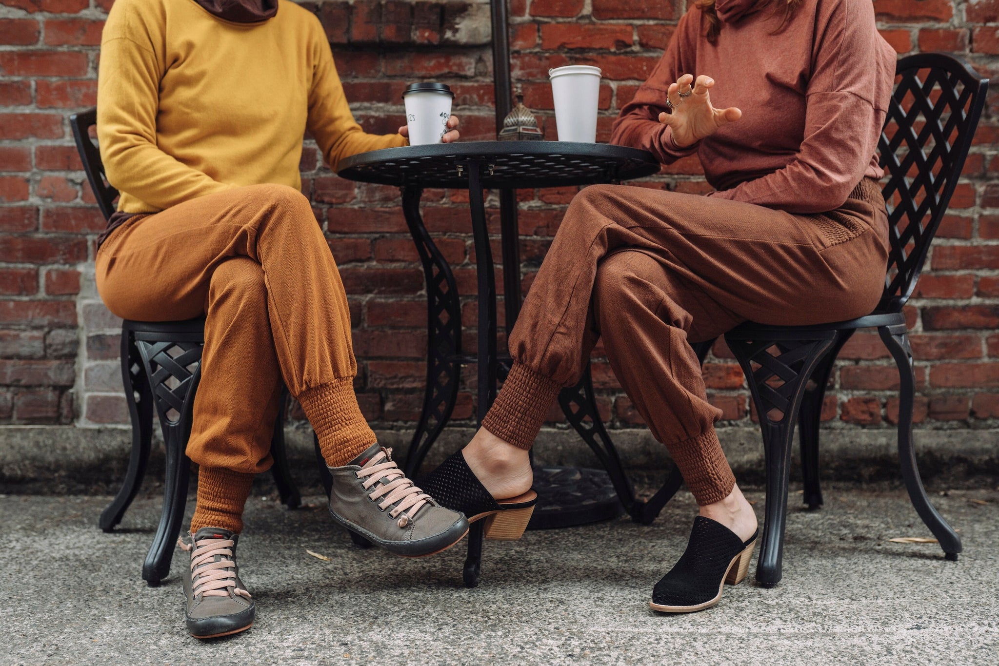 Jacquard Joggers - organic cotton high rise soft pant with pockets - mini herringbone jogger pants