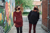 Bordeaux Velvet Face Mask - pack of 2 red velvet organic cotton face masks - fun and festive facemask
