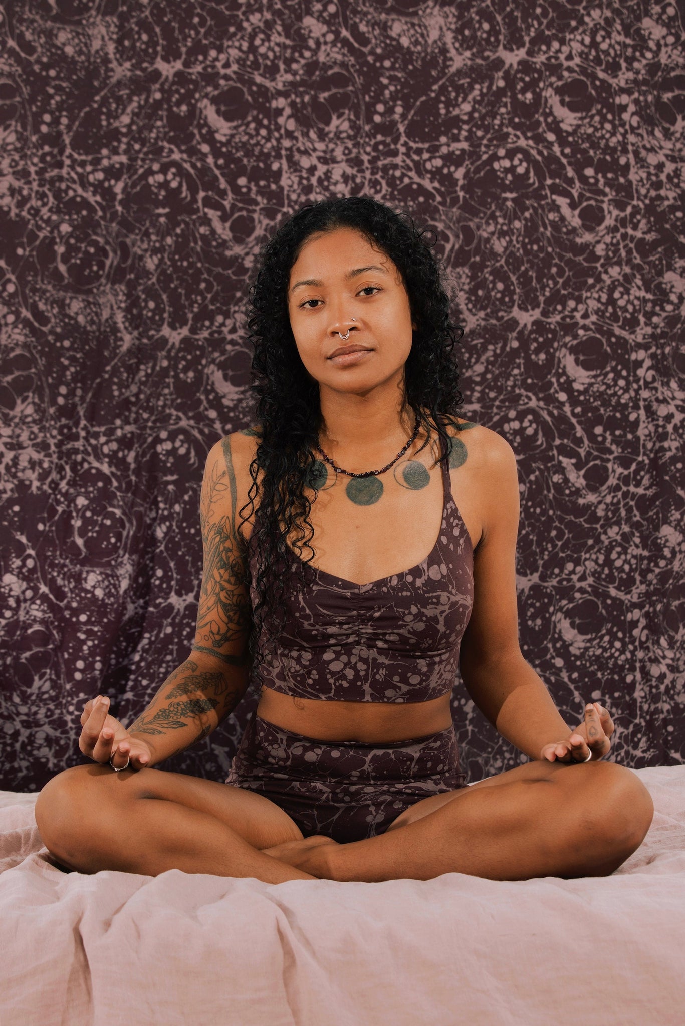 Cosmic Chaos Set - Organic Cotton Full Fabric Printed Bralette and High Waisted Underwear