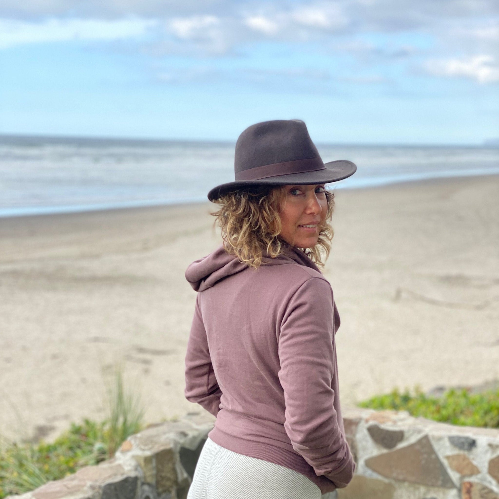 Lotus Sweatshirt - organic cotton hooded cowl sweatshirt