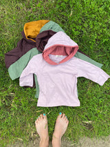 Organic cotton baby hoodie - 100% organic cotton baby clothes- hooded shirt for little ones
