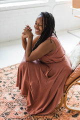 Heather Twirl Skirt with Pockets- Lightweight Organic Cotton Skirt - Flowy circle skirt