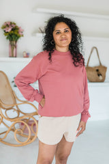 Nova Sweatshirt- round neck organic cotton fleece oversized sweatshirt with pockets