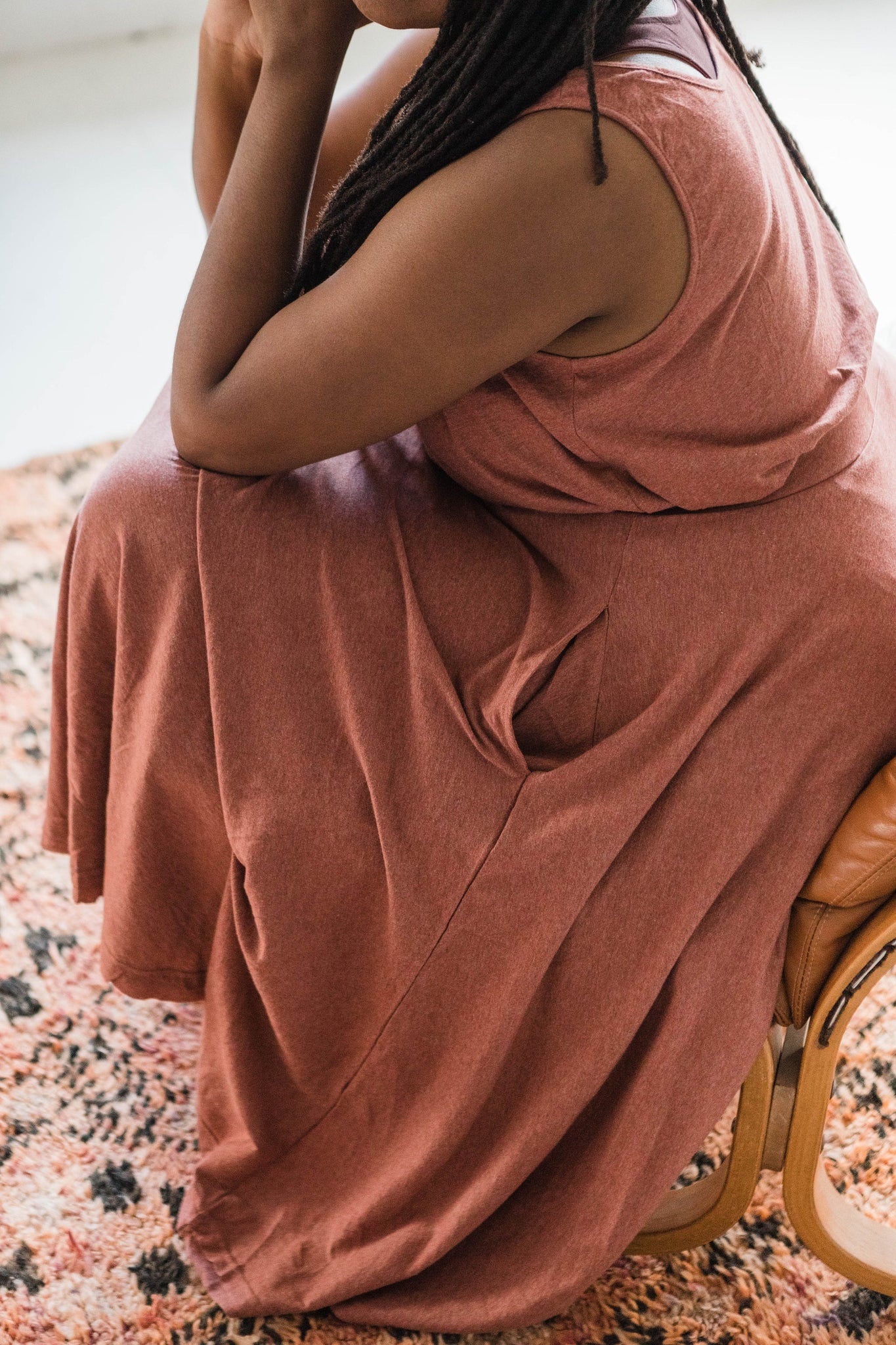 Heather Twirl Skirt with Pockets- Lightweight Organic Cotton Skirt - Flowy circle skirt