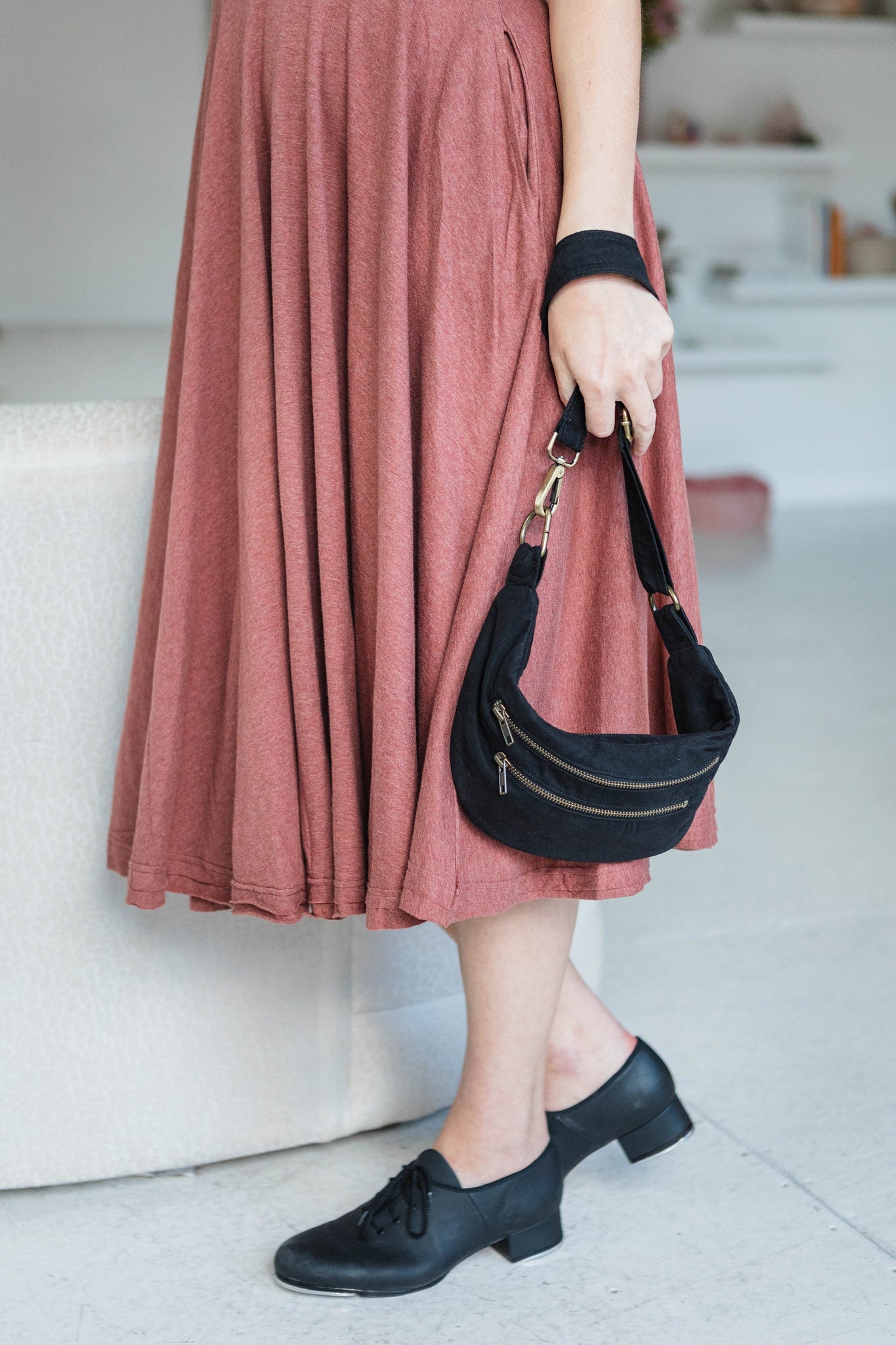 Twill Fanny Pack - Stonewashed Cotton Twill with Antique Bronze Fixings