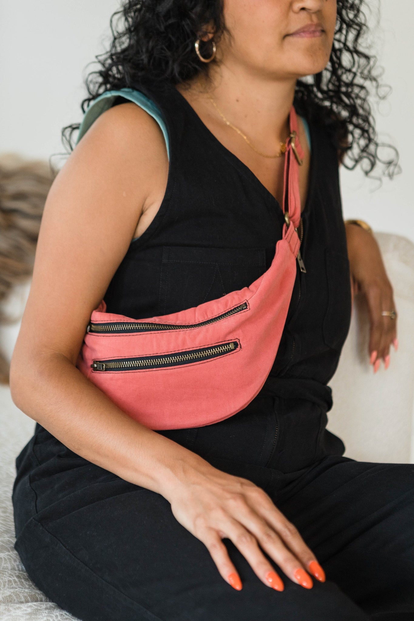 Twill Fanny Pack - Stonewashed Cotton Twill with Antique Bronze Fixings