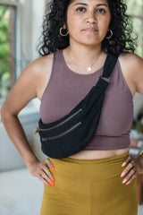 Twill Fanny Pack - Stonewashed Cotton Twill with Antique Bronze Fixings