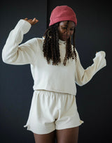 Acacia Shorts - Organic Cotton Knit Corduroy Shorts with Back Pocket - 100% organic cotton