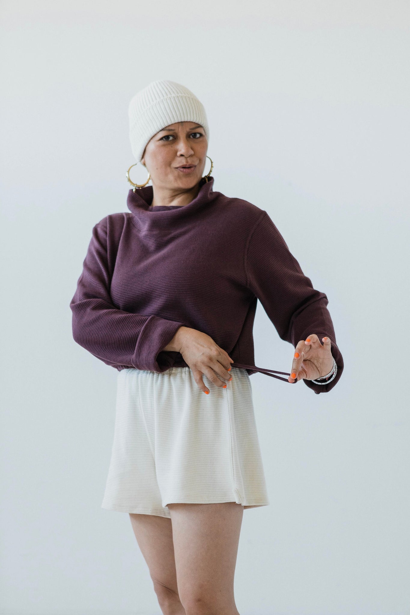 Acacia Crop Top - High Neck Crop Top Made from 100% Organic Cotton Knit Corduroy