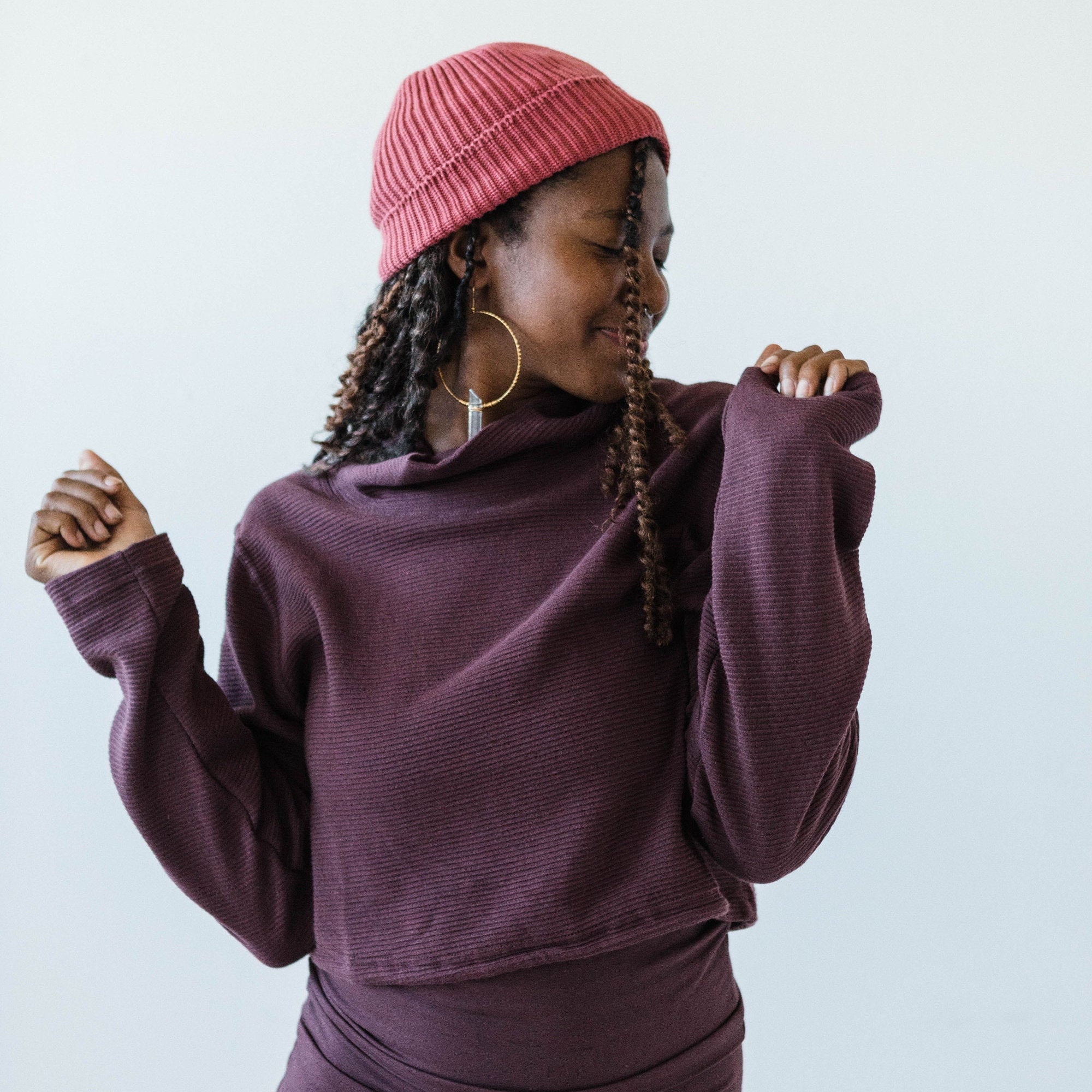 Acacia Crop Top - High Neck Crop Top Made from 100% Organic Cotton Knit Corduroy