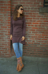 Nomad dress -*new colors* hooded cowl dress with pocket- made from 100% organic cotton jersey