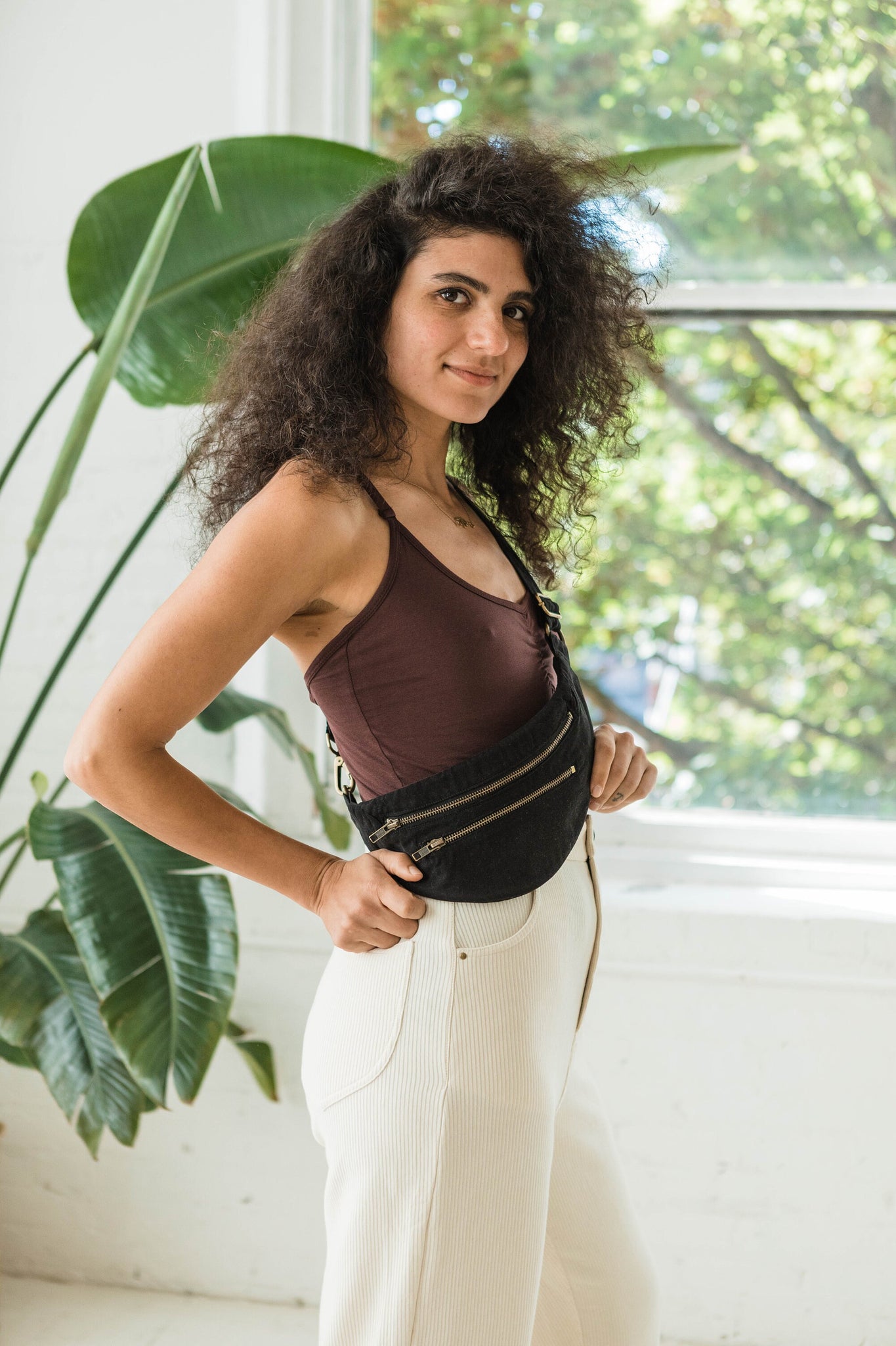 Twill Fanny Pack - Stonewashed Cotton Twill with Antique Bronze Fixings