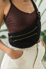 Twill Fanny Pack - Stonewashed Cotton Twill with Antique Bronze Fixings