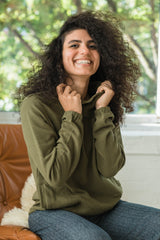 Viajera Sweater - High neck with pockets made from 100% organic cotton - full sleeve