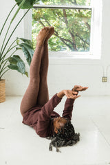 Yoga leggings -heather organic cotton leggings - two tone leggings