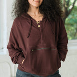 Snap Hoodie - Hooded Sweatshirt with Magnet Snaps and Zipper Pocket made from Organic Cotton
