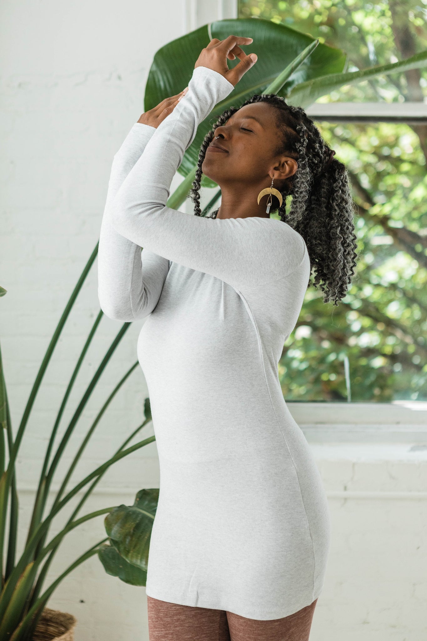 Ella Long Sleeve - 100% organic cotton soft cozy tunic length long sleeve top