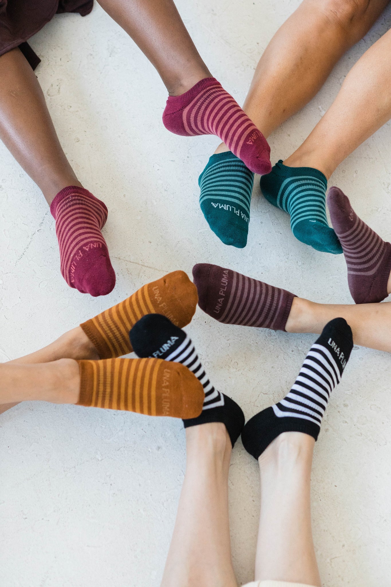 Organic Cotton Ankle Socks - 5 pack of striped organic cotton ankle socks