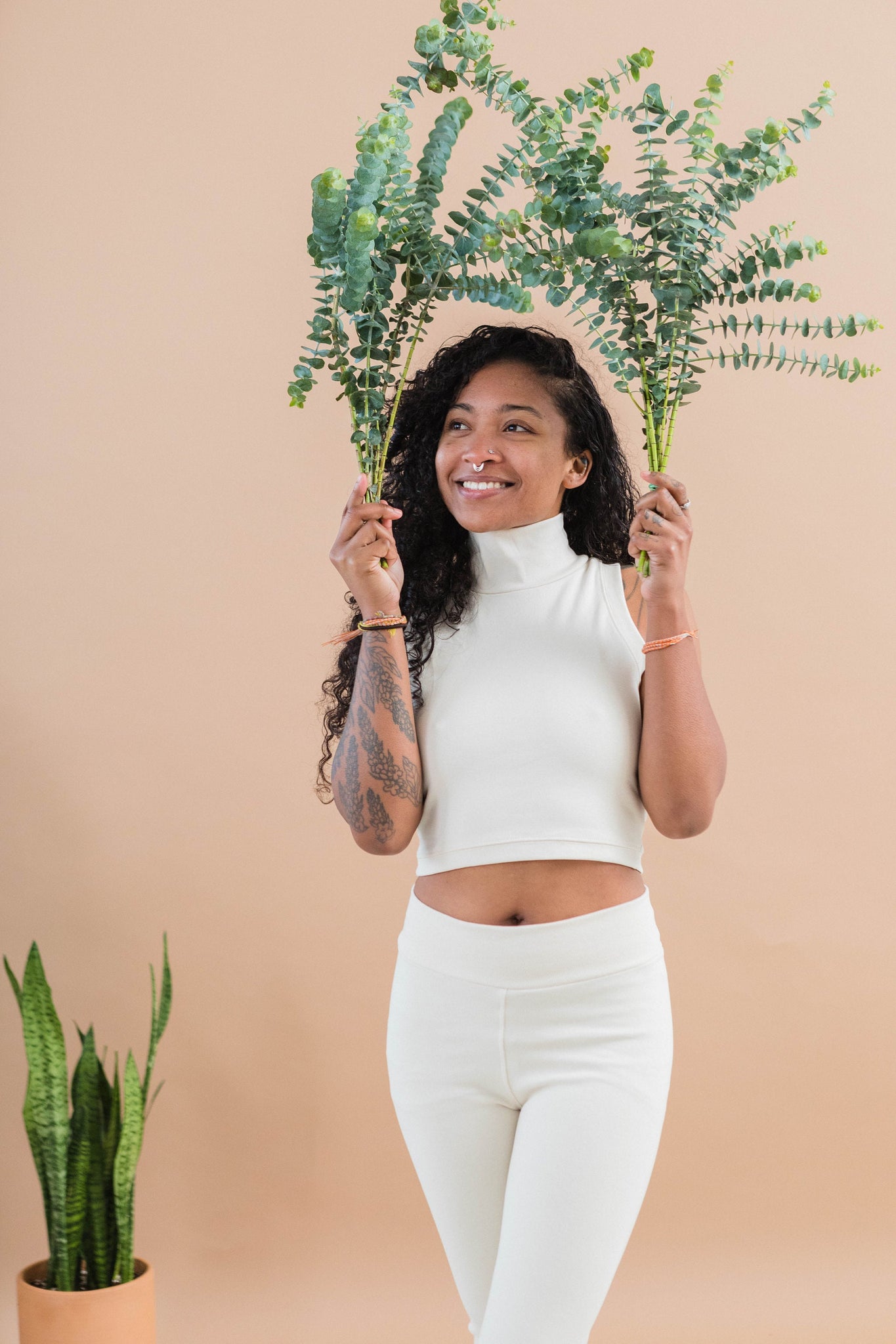 Raya Leggings - Organic rib lycra leggings - solid thick stretchy organic cotton leggings in earthy colors