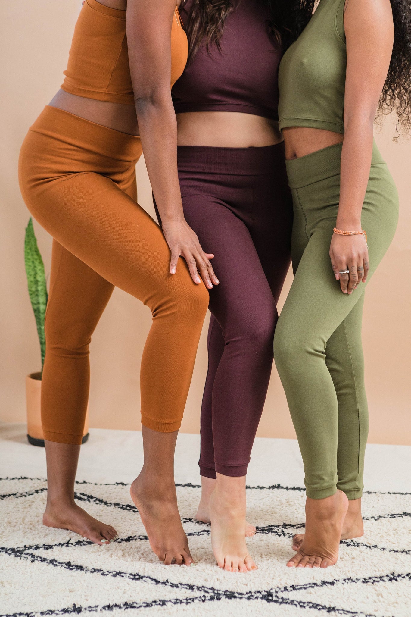 Raya Leggings - Organic rib lycra leggings - solid thick stretchy organic cotton leggings in earthy colors