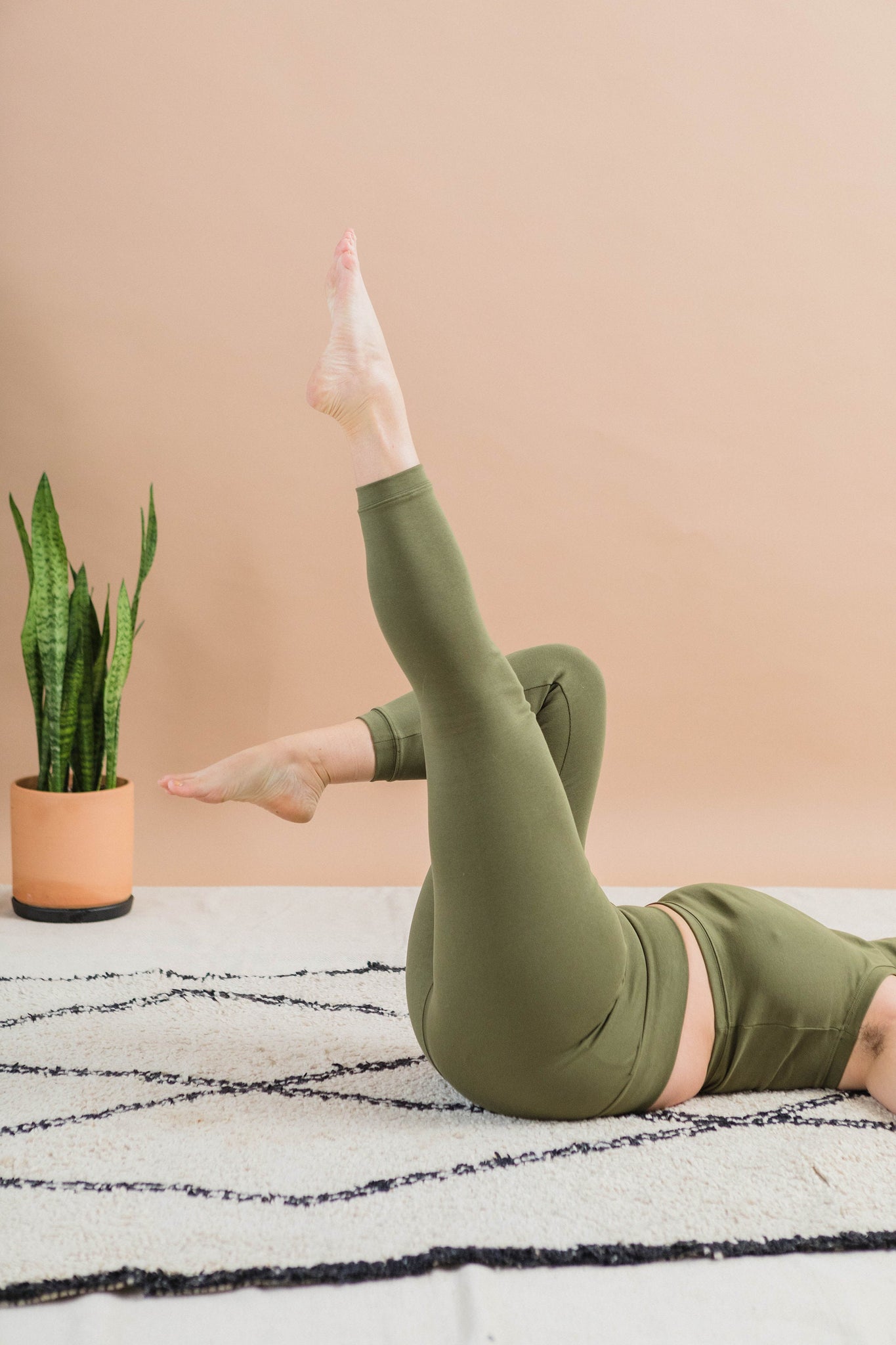 Raya Leggings - Organic rib lycra leggings - solid thick stretchy organic cotton leggings in earthy colors