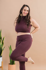 Raya Leggings - Organic rib lycra leggings - solid thick stretchy organic cotton leggings in earthy colors